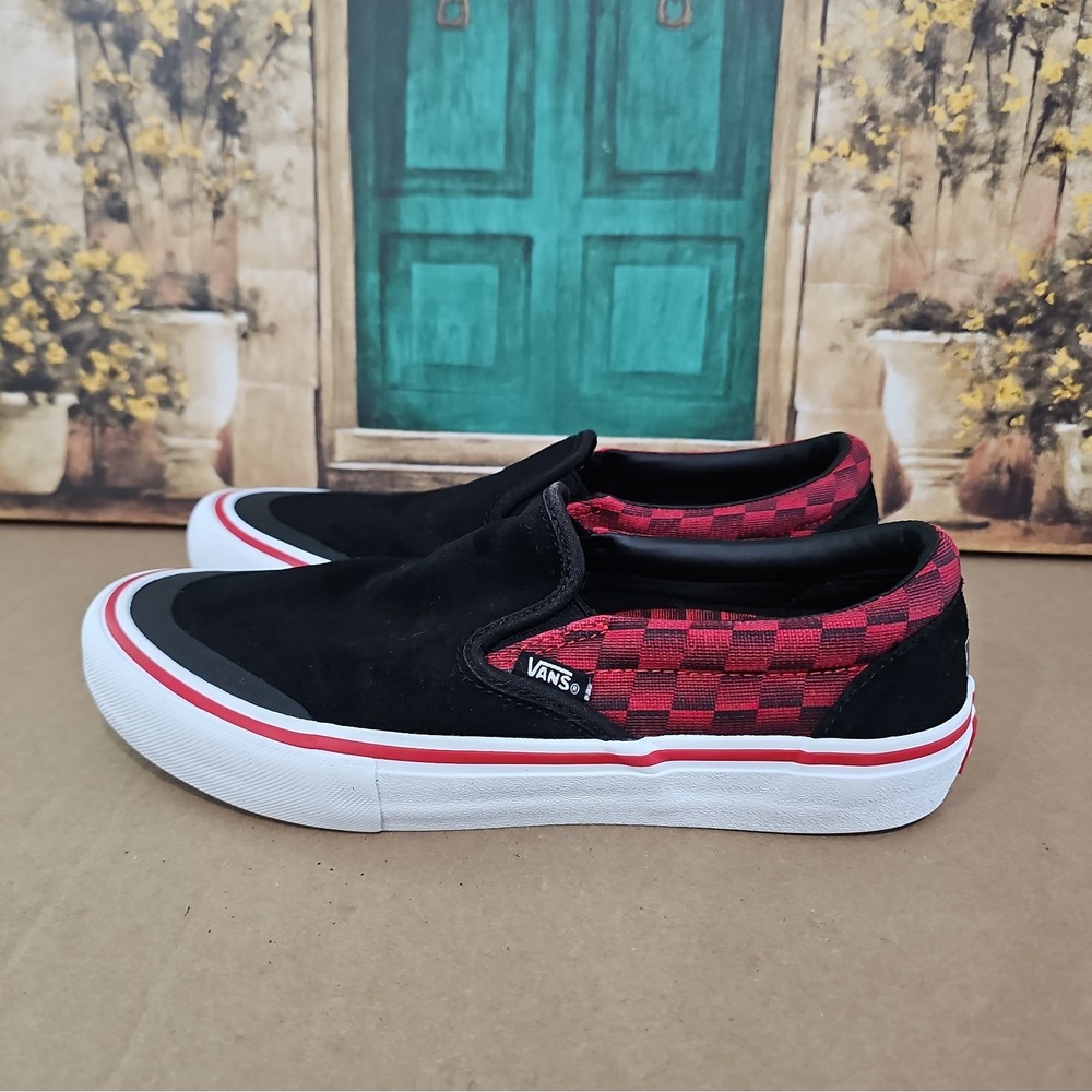 Vans Rowan Baker Skateboard PRO Skate Shoe Sz 8.5 Red Black Checker
